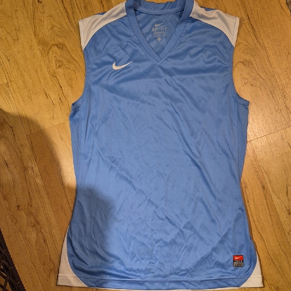 Nike Tops - Nike Light Blue and White Sleeveless Athletic Tank